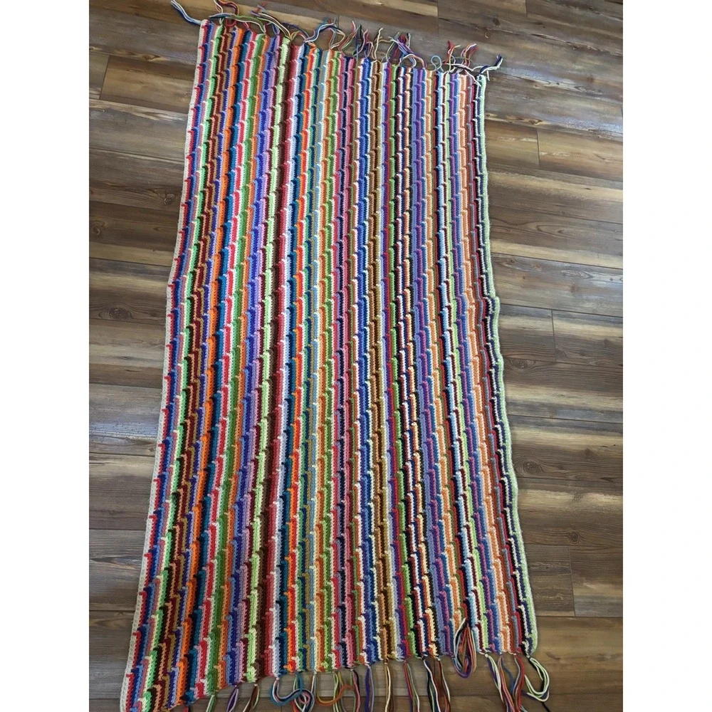 Crochet Oversized Throw Blanket‎ Afghan Homemade 64